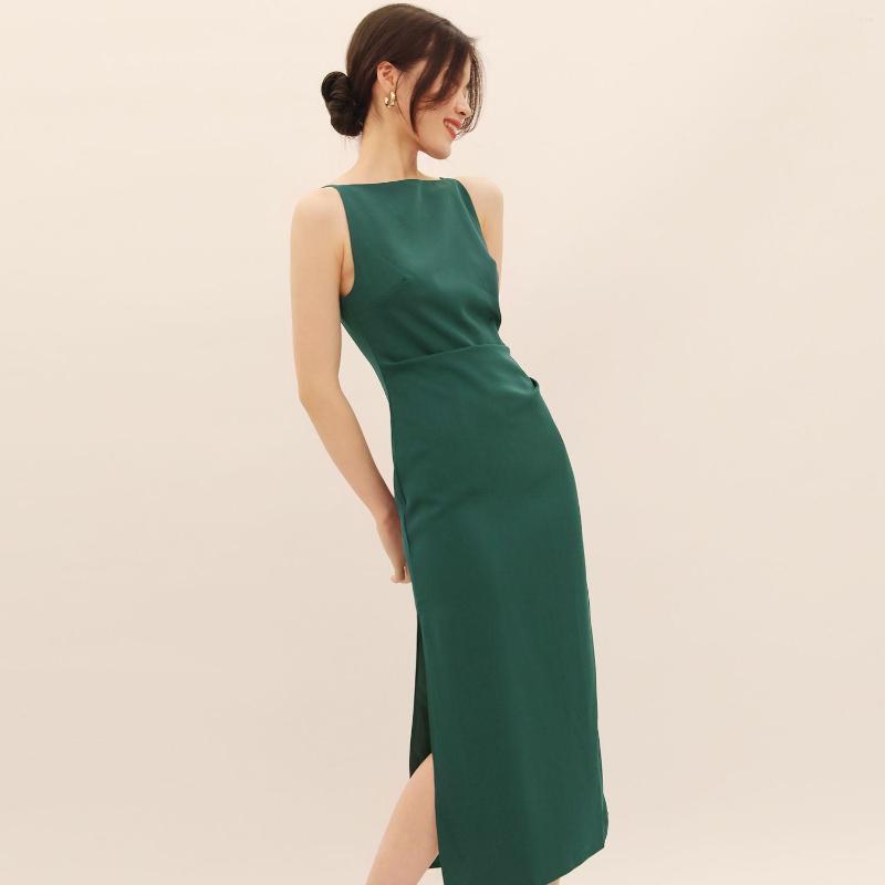 

Casual Dresses Summer Evening Party Sexy Club Women Slash Neck Sleeveless Off The Shoulder Office Ladies Long Dress Elegant Black