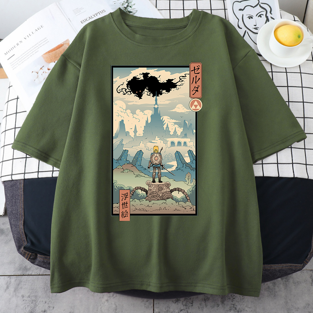 

Mens TShirts Ukiyoe Japanese Culture Fashion Print male TShirt Summer Cotton Clothing Round Neck TShirts Breathable Casual Man T Shirts 230316, Brown