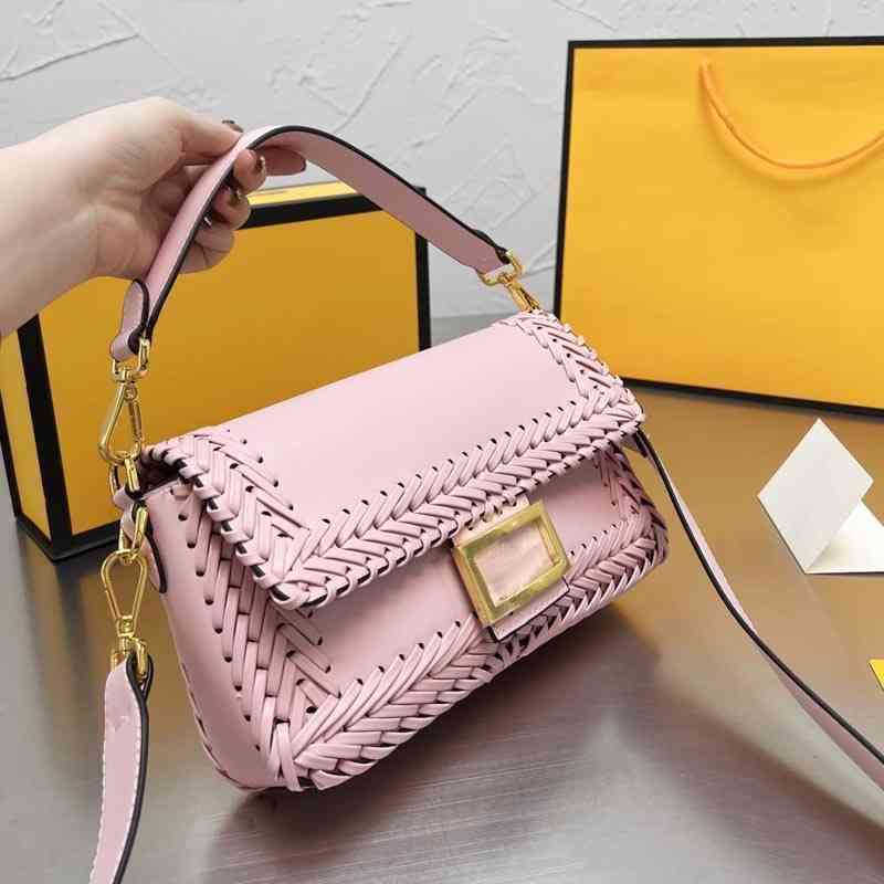 

Fbag Shoulder Bags Designer Women Woven Handbag Luxury Leather Crossbody Female Underarm Purses 220406, Black