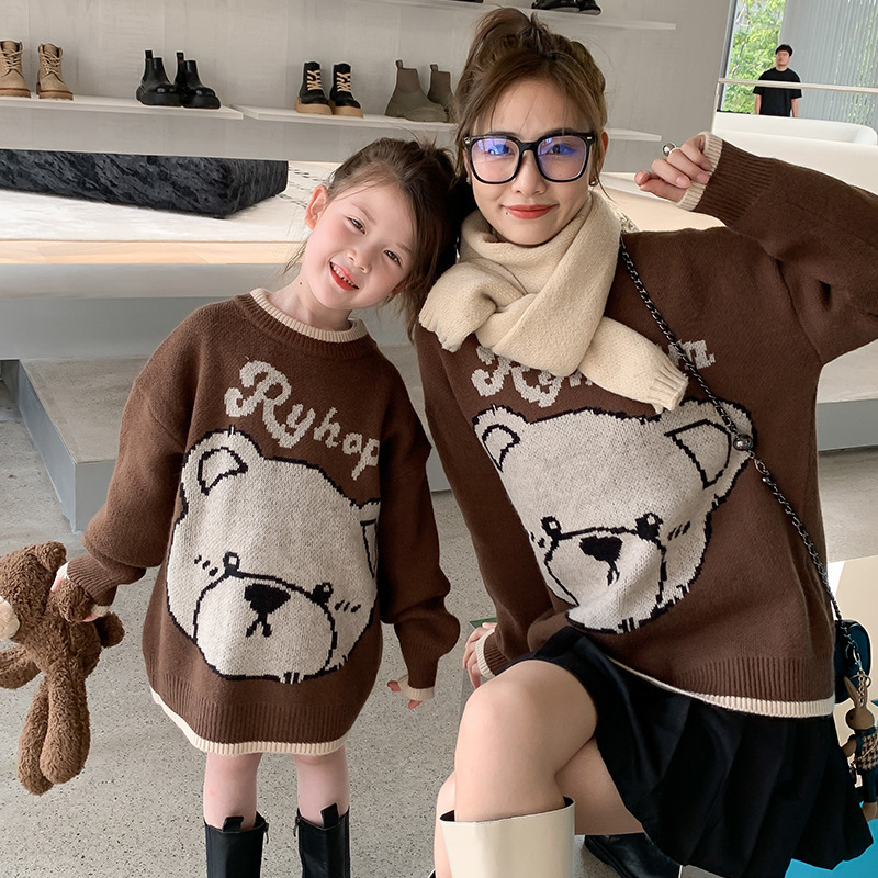 

Family Matching Outfits Mom And Daughter Sweater Mommy Son Matching Clothes Winter Baby Boy Girl Knitwear Top Women's Knit Sweaters Kids Knitted Jumper 230316, Auburn