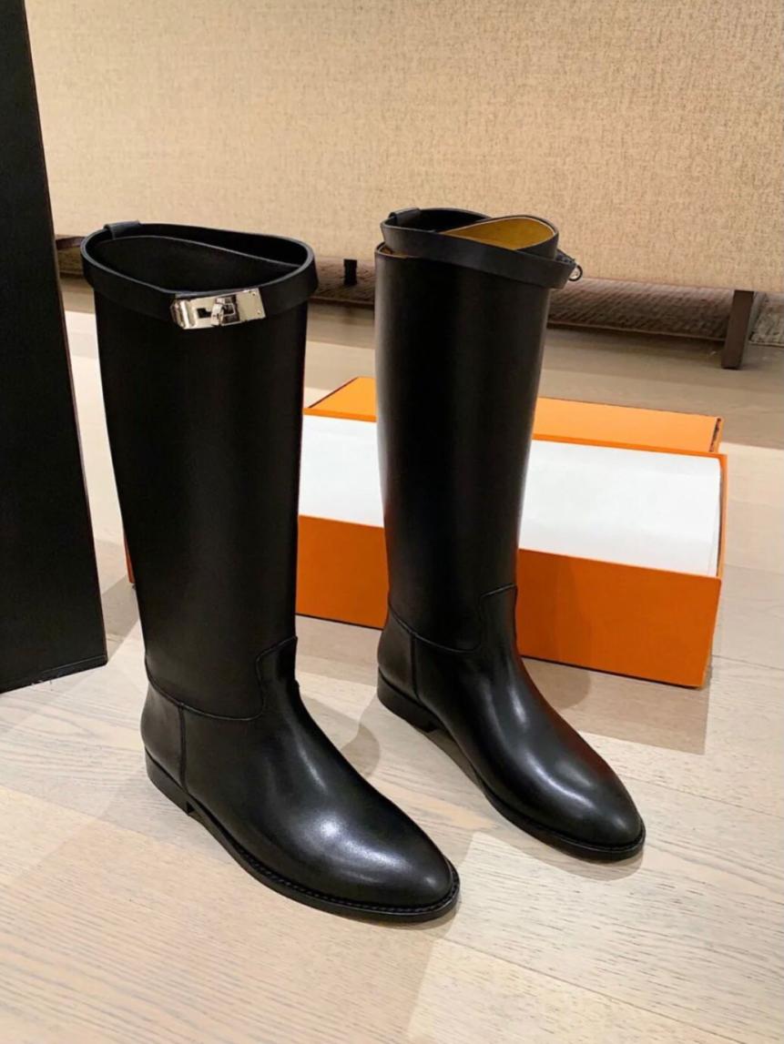 

Famous Designer Winter Jumping Women039s Tall Boots Kelly Buckles Lock Leather Lady Over Kmee Booties Party Wedding Dress EU359735040, White