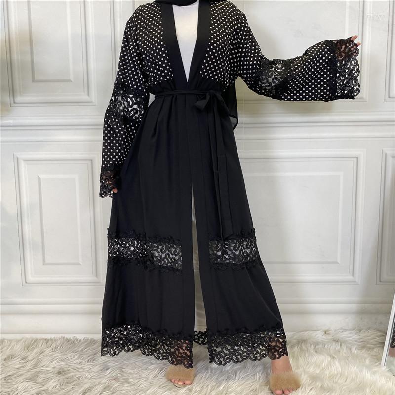 

Ethnic Clothing Eid Mubarak Abaya Dubai Turkey Muslim Hijab Dress Kaftan Dot Black Abayas Dresses For Women Islam Robe Femme Musulmane