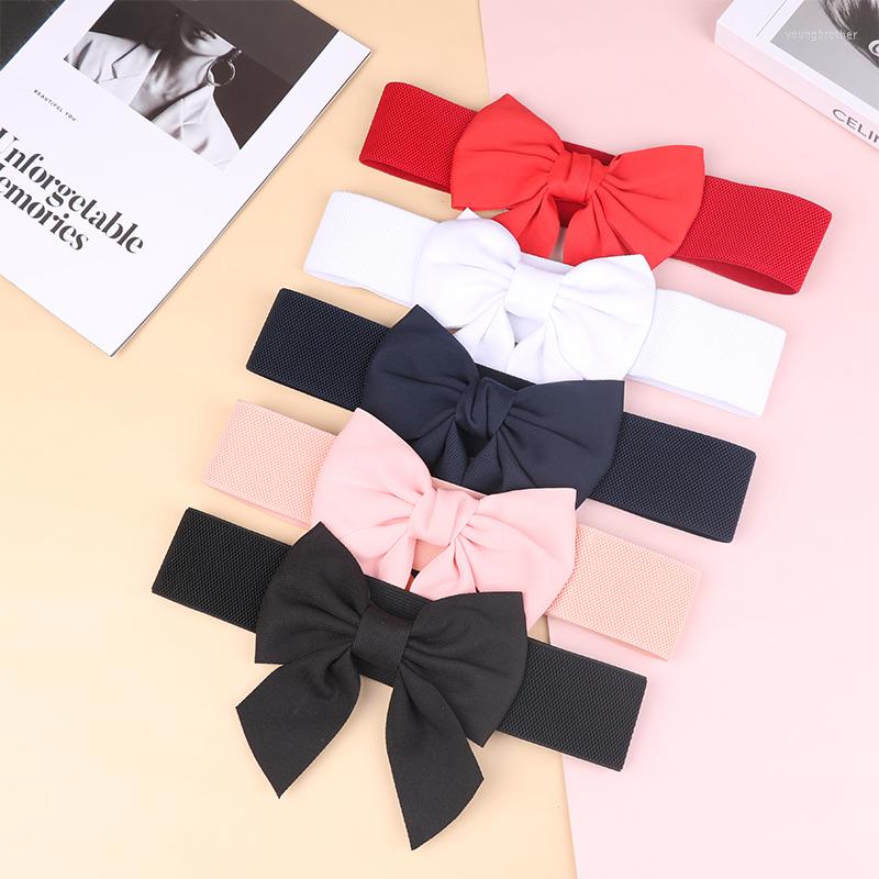 

Belts Elastic Wide Women Belt Waistband Bowknot For Longer Bind Dress Decoration, Black