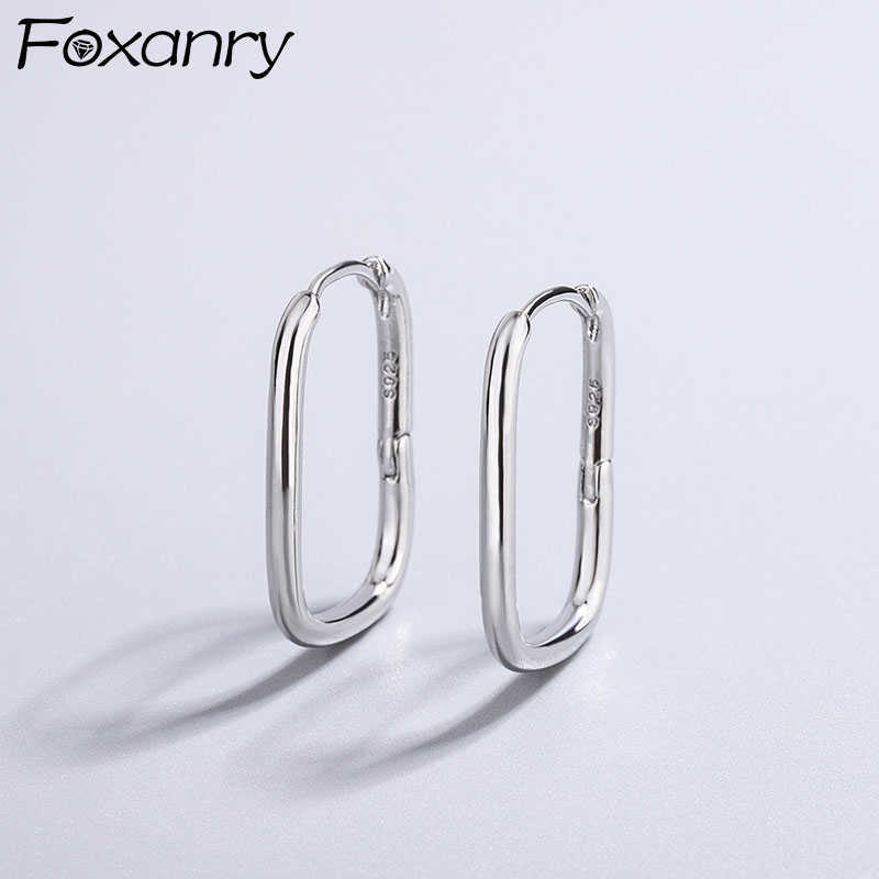 

Charm ANRY Prevent Allergy Silver Color Earrings for Women Minimalist Trend Vintage Geometric Party Jewelry Gifts Ear Buckle L230315