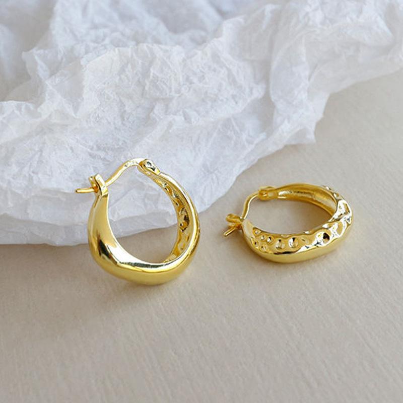 

Hoop Earrings & Huggie YAOLOGE 925 Sterling Silver Irregular Curve Bump Texture Female Fashion Temperament Charm Classic Jewelry Accessor