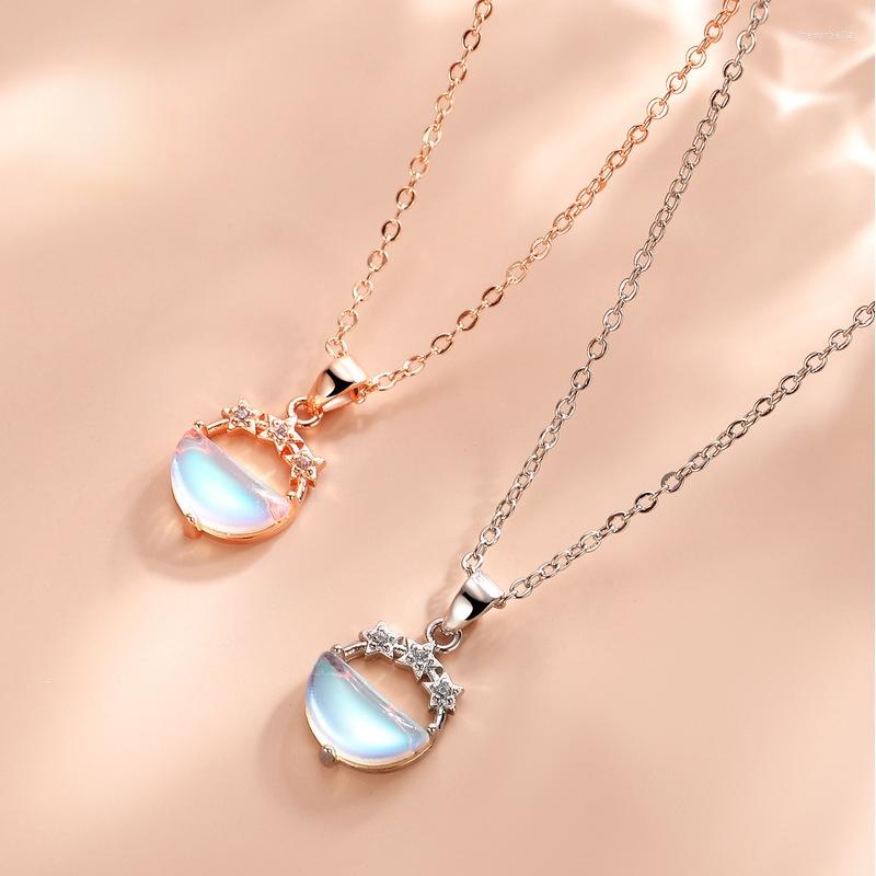 

Choker Women's Design Dream Colorful Glass Pendant Necklace 2023 Korean Fashion Five Pointed Star Clavicle Chain Jewelry