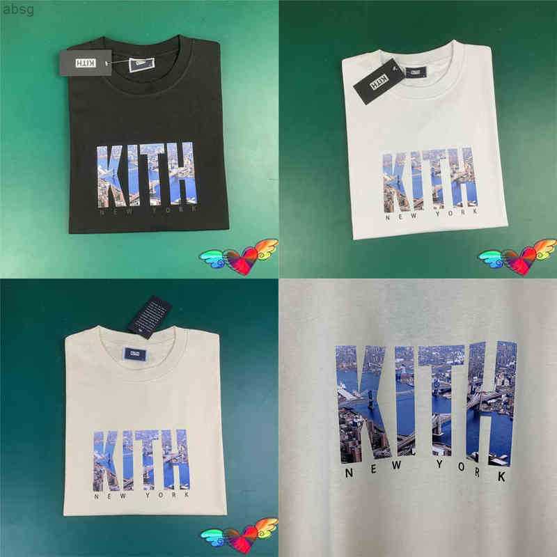 

2023 Tork Bridge Kith Tee Men Women Summer T-shirt Landmark Graphic Print Oversized Short Sleeve, White