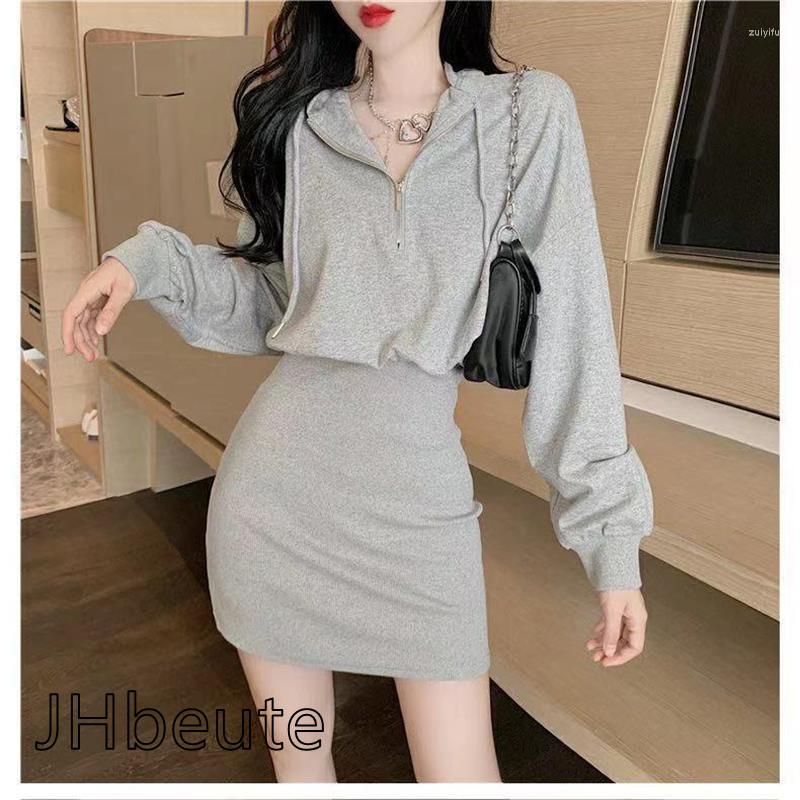 

Casual Dresses Women' Clothing 2023 Spring Fashion Hooded Waist Long Sleeve Pullover Slim Mini Dress Robe Femme Autumn Vestidos, Black