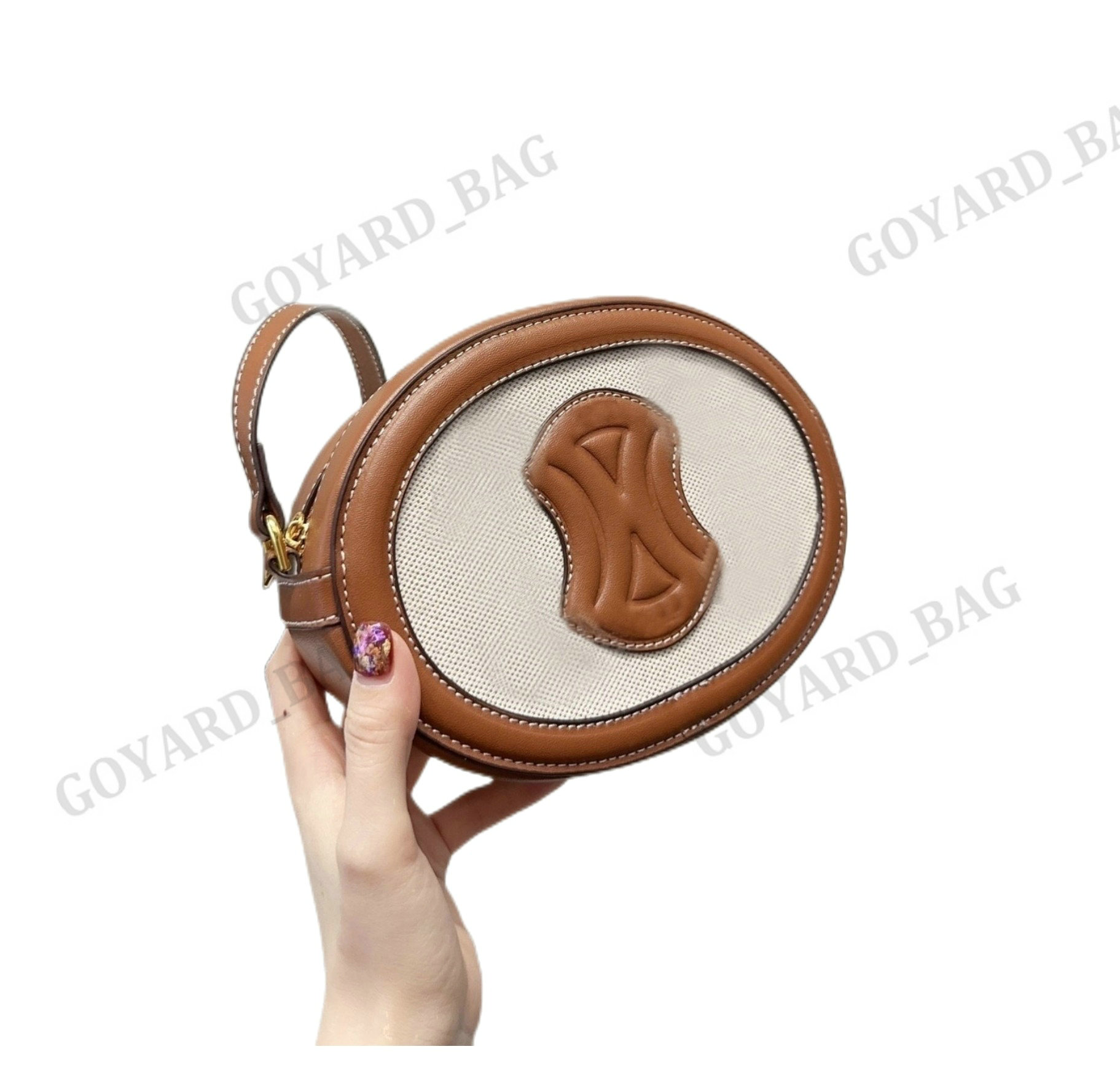 

Luxurys Designers TRIOMPHES mini canvas Evening bags pochette Round Oval Wallet Smooth Leather women's Handbags Crossbody Clutch Shoulder Bags Purse