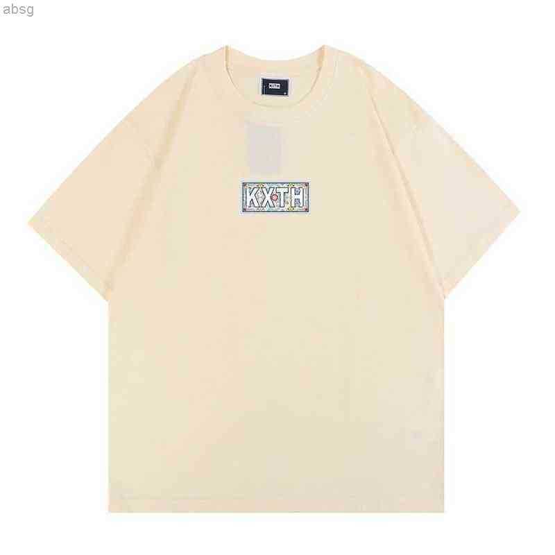 

Loose Oversize Cotton Summer Round Neck Print Kith Men and Women's Short-sleeved T-shirt t Shirts for Tshirts Brands Fashion 9, Blue