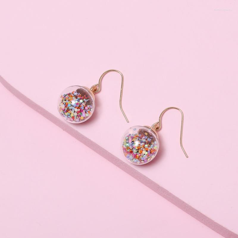 

Dangle Earrings Colorful Transparent Glass Ball Charms Pendants Quicksand Star Sequin Fit Jewelry DIY Earring Accessories