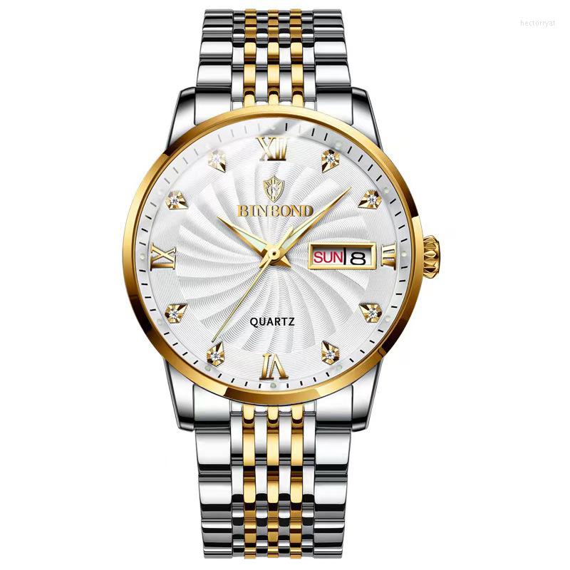 

Wristwatches BINBOND Fashion Mens Watches Luxury Waterproof Quartz Watch Men Date Sports Clock Wristwatch For Relogio Masculino B3034, Yy