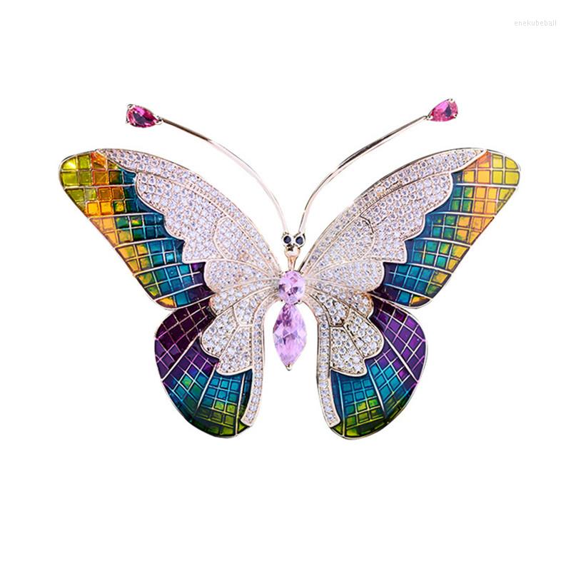 

Brooches Fashionable Colorful Zircon With Enamel Butterfly Brooch Pins Insect For Women Banquet Wedding Badge Gifts
