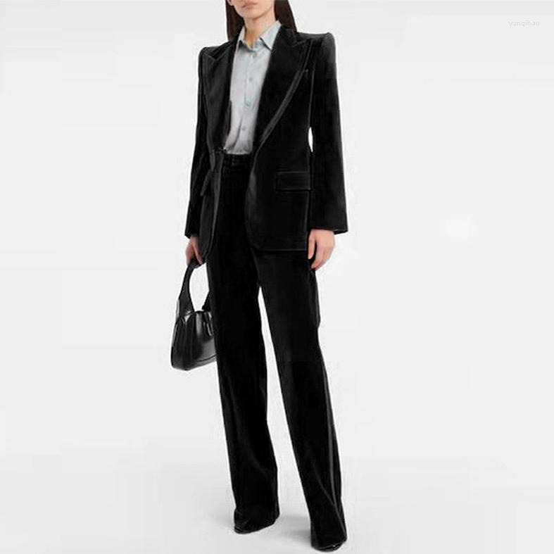 

Women' Two Piece Pants 2023 High Quality Spring And Summer Temperament Commuter Tops Trousers Casual Fashion Simple Suits Professional, Black