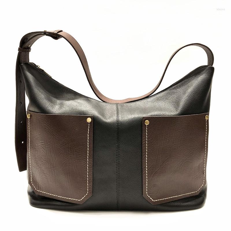 

Evening Bags Women Genuine Leather Crossbody Purse Large Capacity Messenger Shoulder Bag Natural Cowhide Design Female Handbags Totes, Black