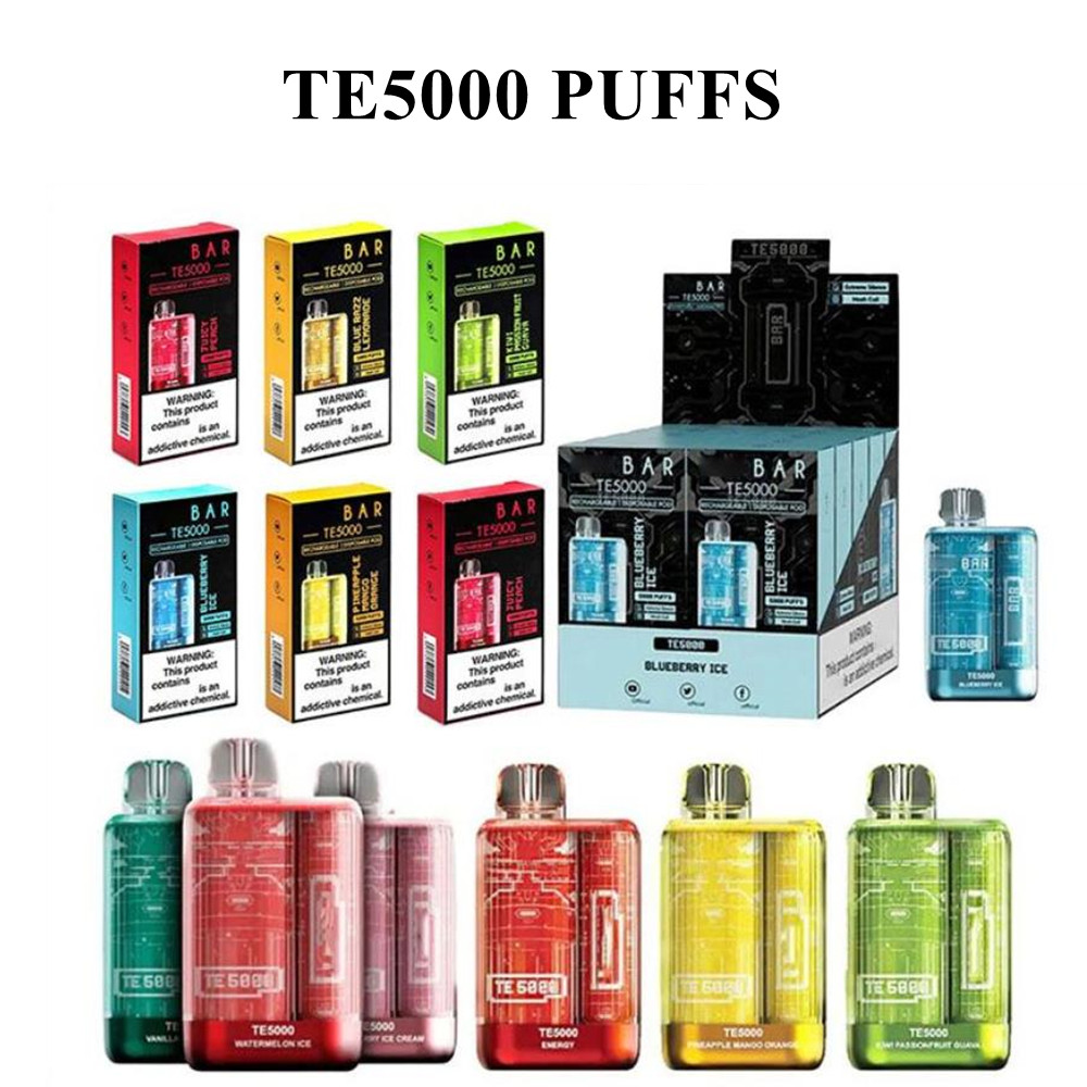 

Ef Bar TE5000 Disposable E cigarettes 5000 Puffs Vape Pen 13.5ml Prefilled Mesh Coil Pods Cartridge 550mAh Rechargeable Battery Vaporizer bc5000 bars aroma king Esco