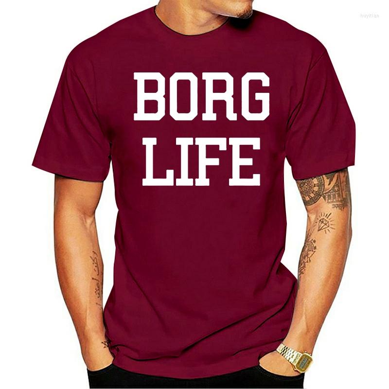 

Men's T Shirts Shirt 2023 Summer Creative Graphic Cotton BORG LIFE, White