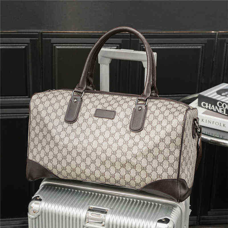 

23s Duffel Bags Factory Online Export Designer Brand Bags New Portable Travel Fashion Men's Large Capacity Briefcase Single Shoulder Diagonal, Black plaid