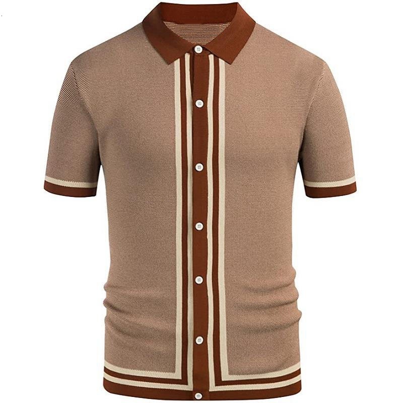 

Men's Polos Spring Autumn Men Polo Shirt Short Sleeve Business Cardigan Shirt High Quality Men Polo Streetwear Casual Splicing Knitting 230316, 009