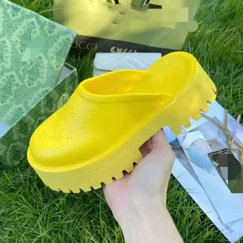 

Platform Sandals Women Solid Sandal Luxury Designer Shoes Fashion Womens Sandale High Quality Summer Beach Slipper Perforated Slides Luxurys Brand Slippers, White