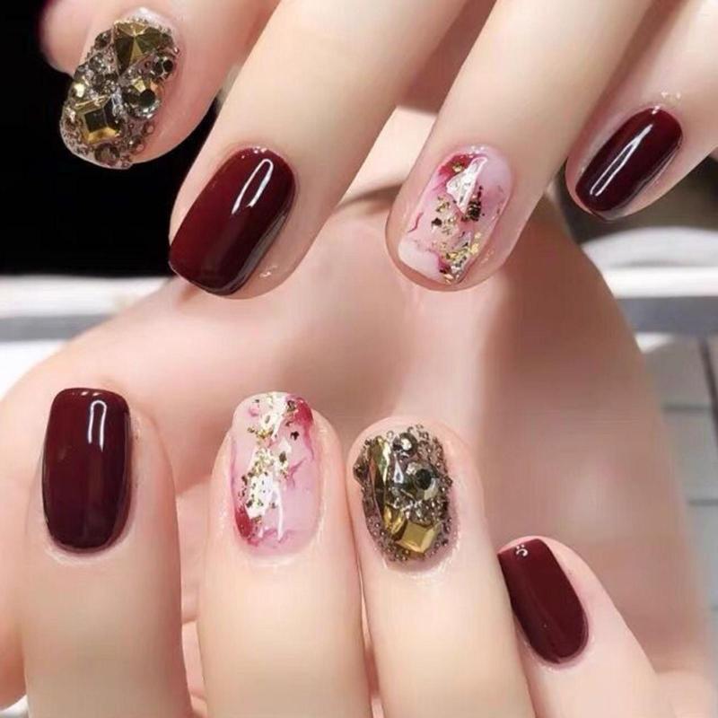 

Nail Art Decorations 50Pcs/Bag Mix Shapes Glitter Diamond Pearls Metal Twisted Bar Beads Frosted Heart Rhinestones Gems Decals Manicure DIY