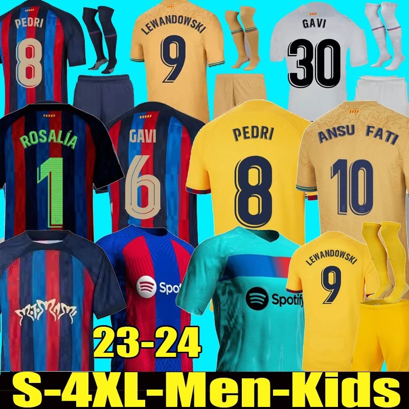 

22 23 24 PEDRI GAVI soccer jerseys LEWANDOWSKI Rosalia Motomami camiseta de futbol barcas RAPHINHA 2023 2024 ANSU FATI football shirt FERRAN barcelonas kits men kids, 4th kit+ucl