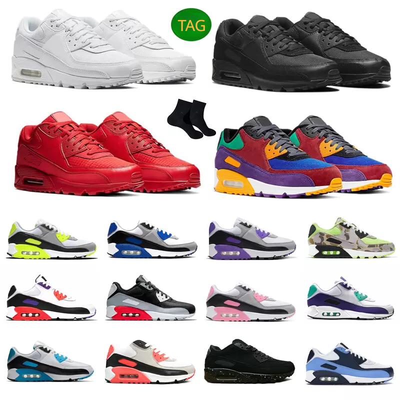 

2023 Running Shoes Women Sneakers Triple White Black Supernova Raptors Infrared Reverse Duck Camo Viotech UNC Grape Mens Trainers 36-45, Leather triple white