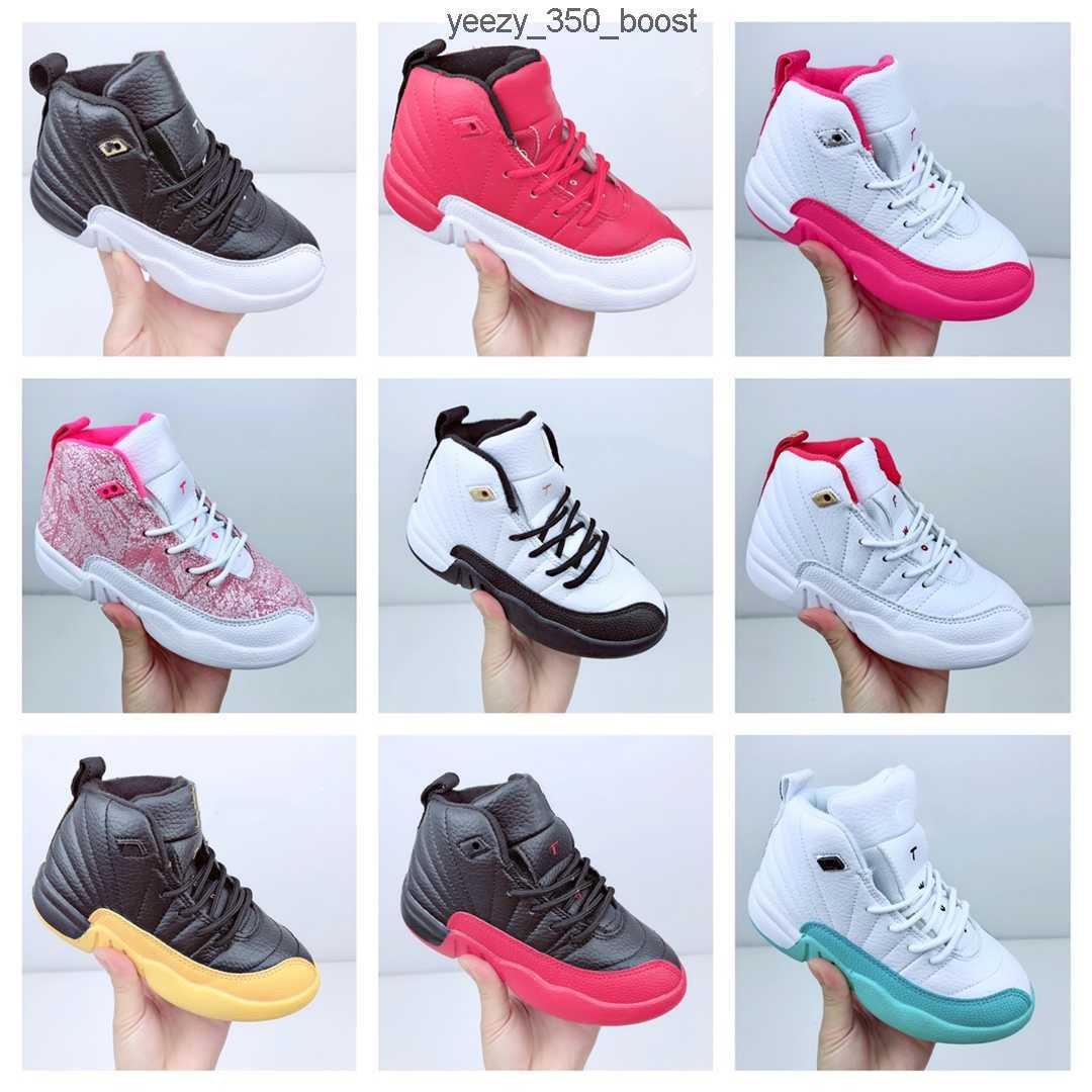 

Kids Basketball Shoes Jumpman 12s 12 PS Flu Game Black Deadly Pink Gym Red Athletic Sneakers Kids Trainer Size 26-35 UMHB