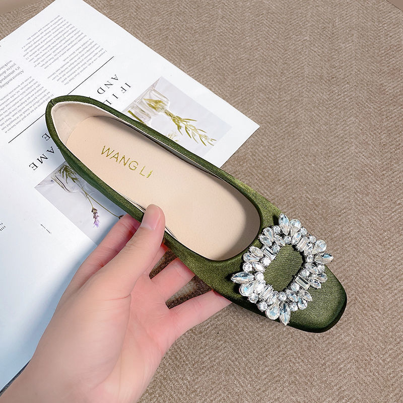 

Dress Shoes Fashion Office Lady Shoes Women Flats Spring Summer Elegant Woman Single Shoes Black Pink Green Plus Size 42 A4890 230316