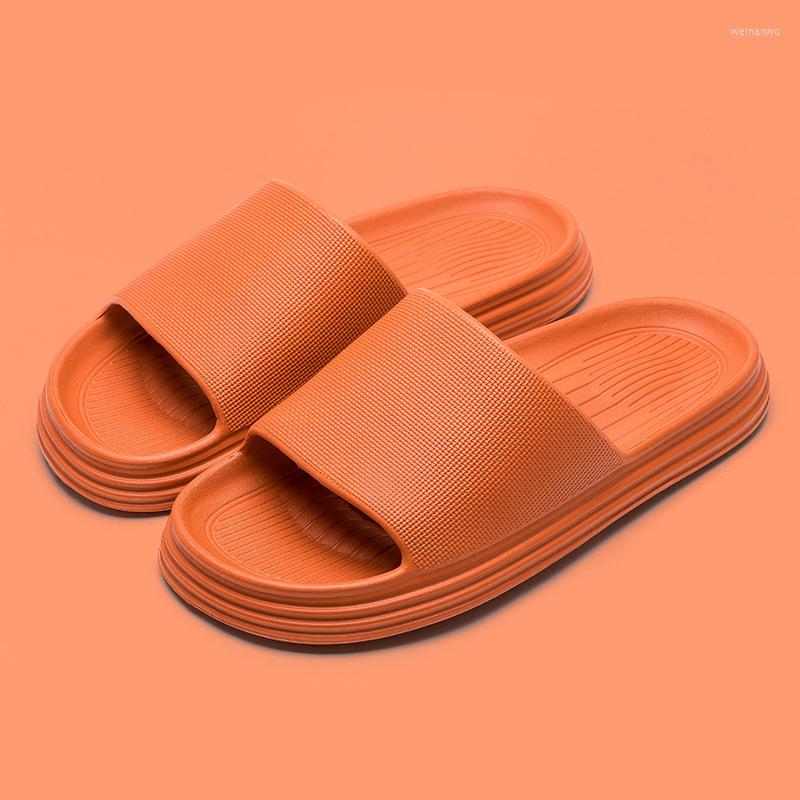 

Slippers Ladies Sofa Sandals And Thick-bottomed Soft-bottomed In Summer Couples Non-slip Home Indoor, Orange