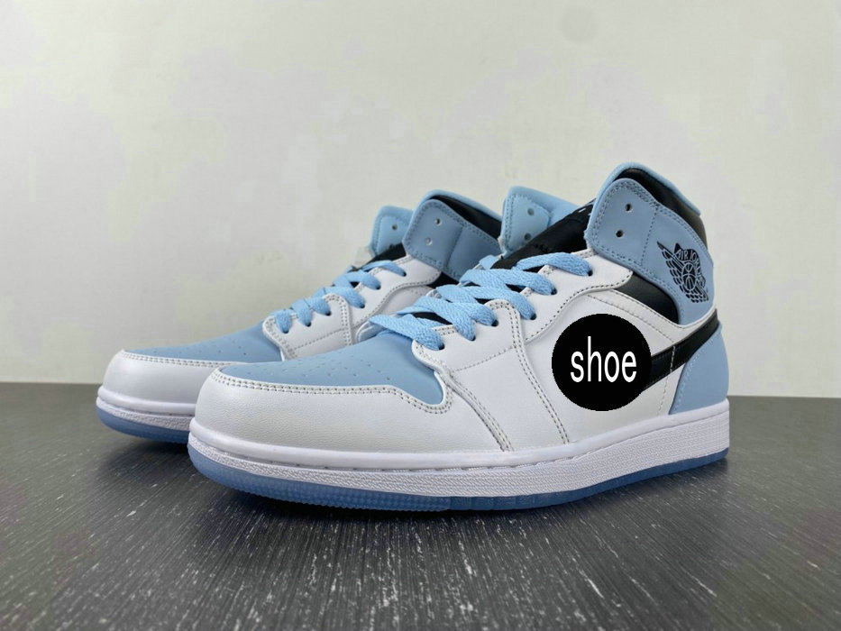 

Retro sports shoes 2023 new 1 Mid SE UNC Ice Blue Black White men/women/kids basketball shoes 1s UNC Toe youth GS big boy basketball sneakers