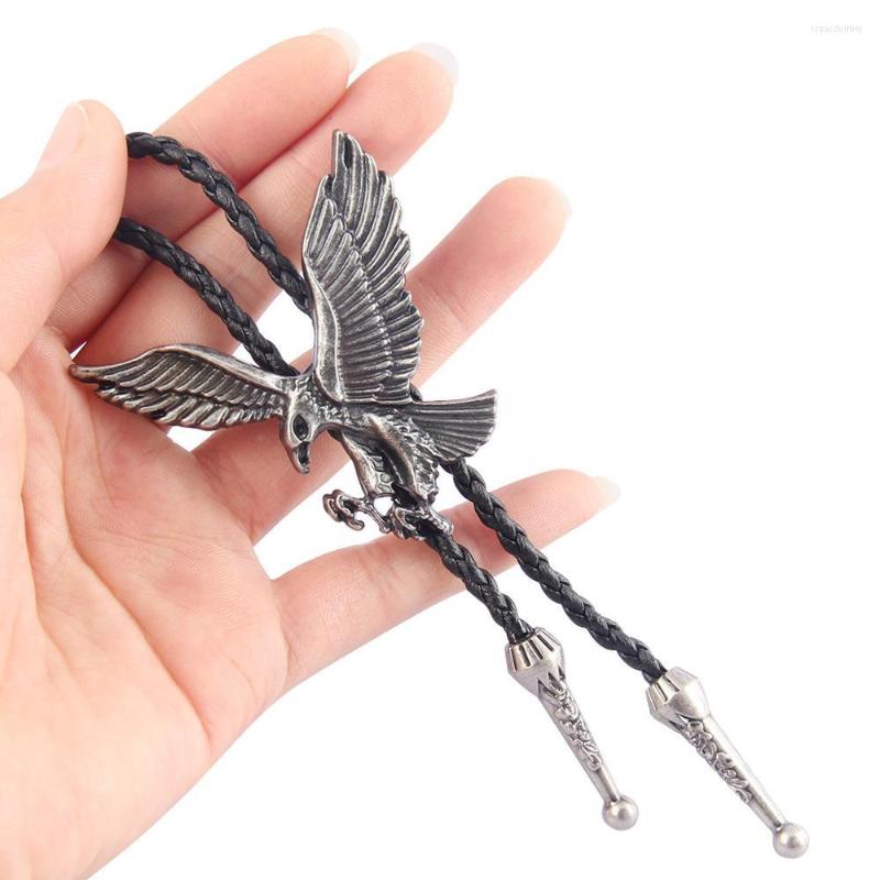 

Bow Ties Bolo Tie Retro Shirt Chain Eagle Bollow Collar Leather Necklace Long Pendant