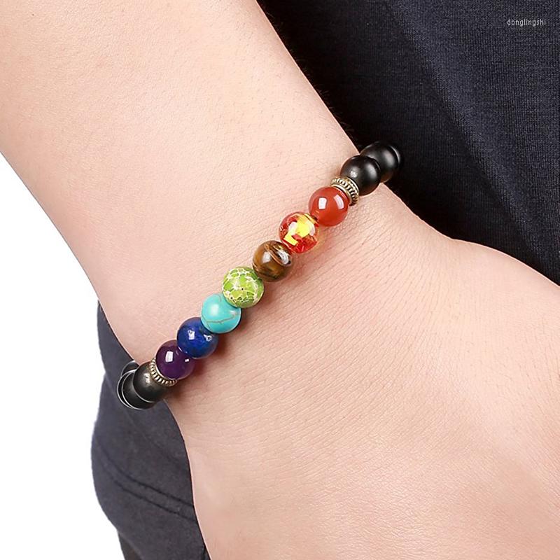 

Strand Colorful Hand-Made Natural Volcanic Stone Energy Healing Yoga Bracelets