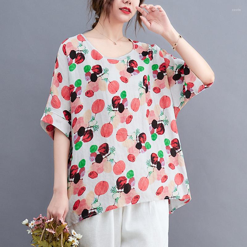 

Women's T Shirts Batwing Sleeve Thin Soft Cotton Loose Cozy Summer Print Floral Fashion Tops Travel Style Women Casual T-shirt Tshirt, Red