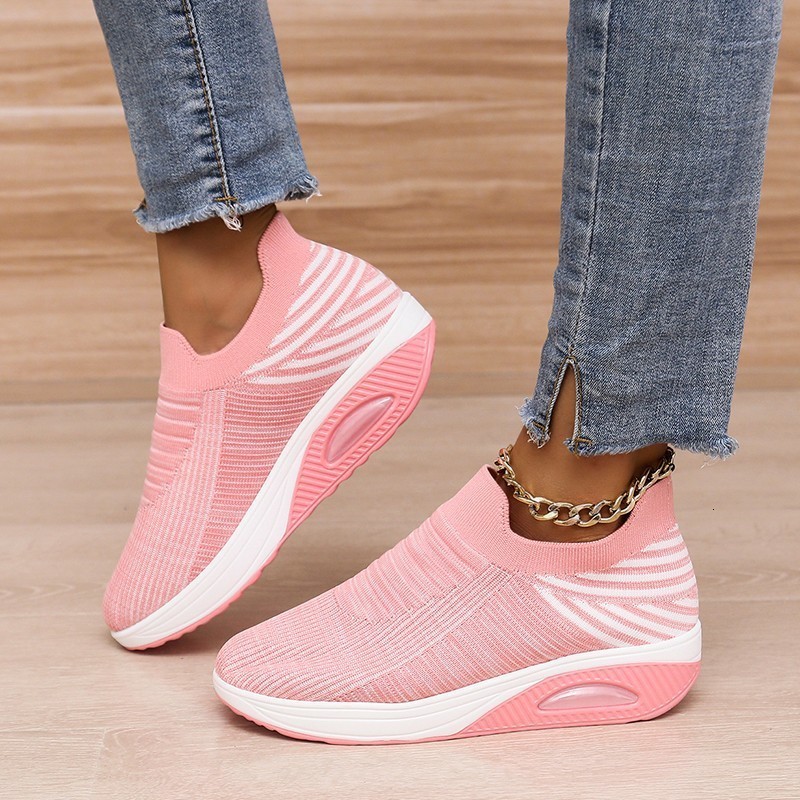 

Dress Shoes Outdoor Running Sneakers Air Cushion Increase Sports Casual Shoes Mesh Breathable Ladies Footwear Zapatillas Deportivas Mujer 230316, Black
