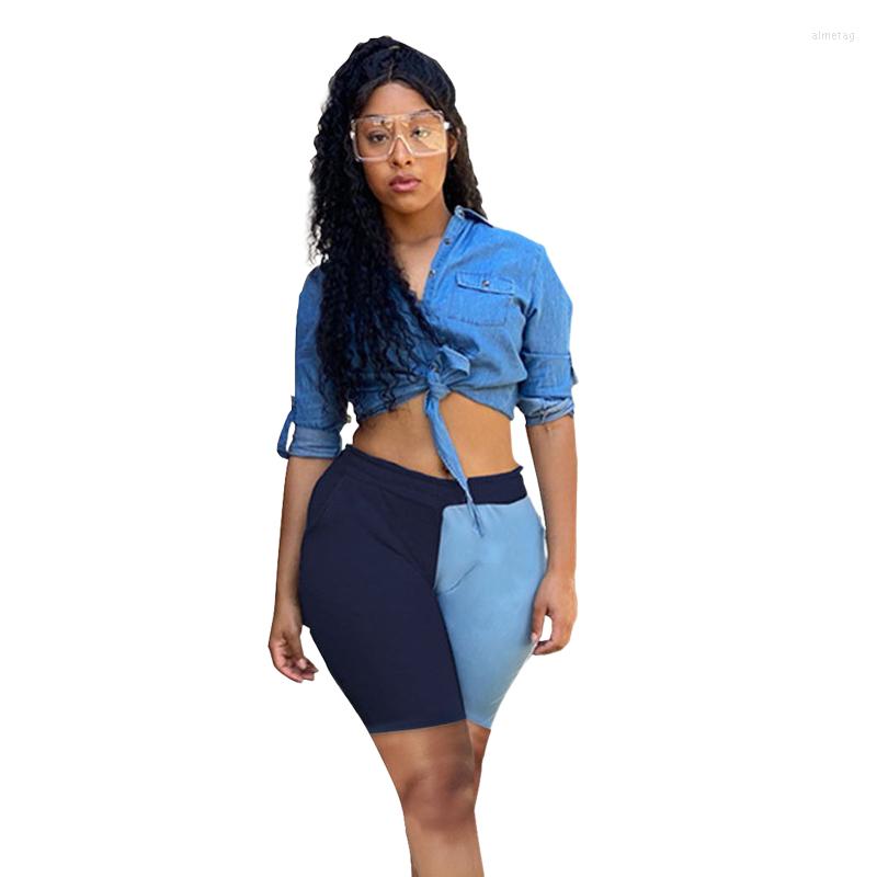 

Women's Jeans Women Shorts Low Waist Elastic Above Knee Bodyon Patchwork Denim Pants Sexy Fashion High Street Trousers 2023, Blue