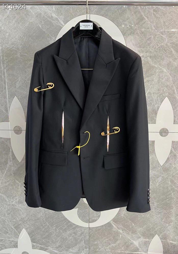 

Men's Suits Ad0176 Fashion Men's Coats & Jackets 2023 Runway Luxury European Design Party Style Clothing, Black