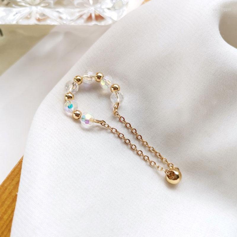 

Backs Earrings Simple Fashion Transparent Acrylic Earcuff Fake Piercing Beaded Clip On Boho Earclips Jewelry Chic Tassel Earcuffs