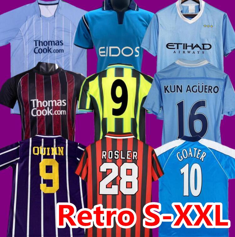 

KUN AGUERO Retro Soccer Jerseys 98 99 00 11 12 city 1998 1999 2000 2011 2012 1972 SILVA TEVEZ TOURE DZEKO DE JONG KOMPANY 01 02 07 08 09 82 83 Football Shirt, 92-94 away