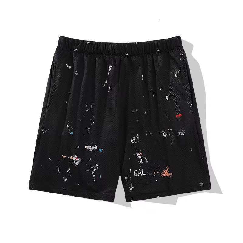 

Men' Casual Sports Shorts Galleryes Depts Shorts Designer Colorful Ink-jet Hand-painted French Classic Printed Mesh Sports Drawstring, G832 black
