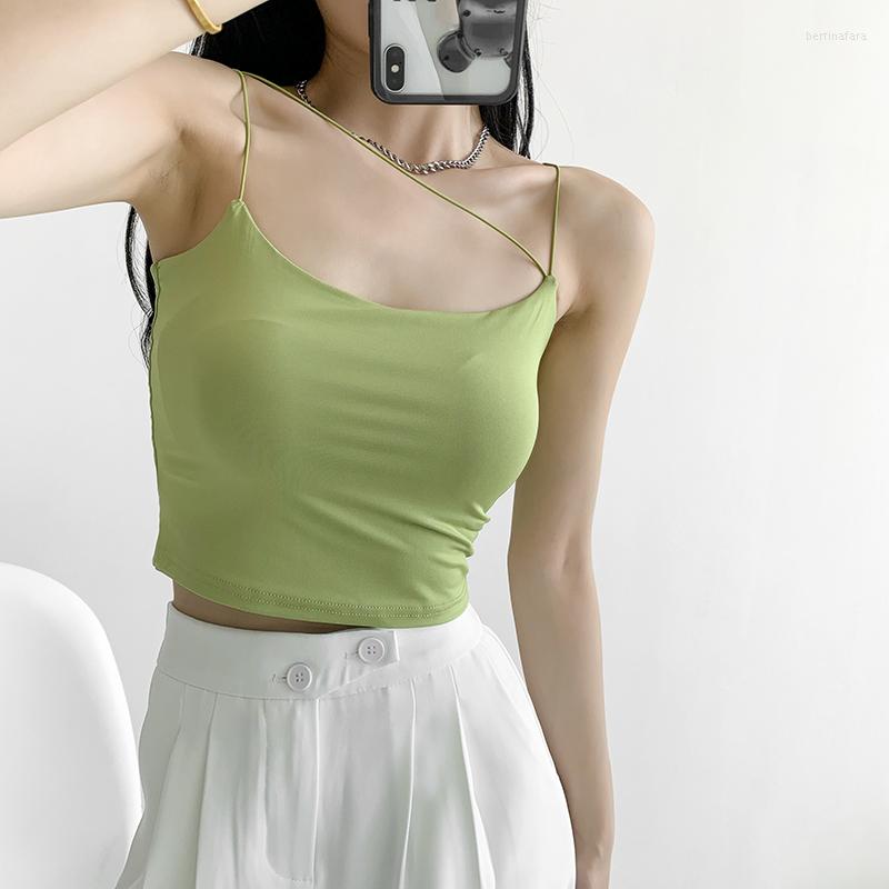 

Women' Tanks Women Cami Strap Detail Crop Top Scoop Neck Camisole, Green