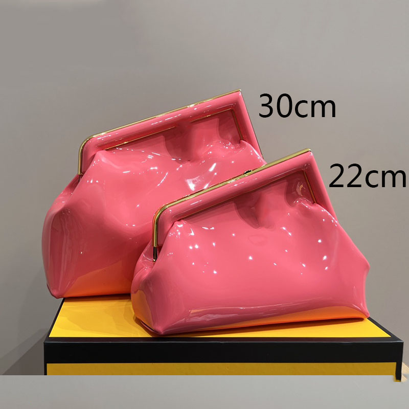

Patent Leather Clip Bag Women Handbags Cross body Hobo Underarm Dinner Bags Shoulder Shopping Handbag Purse Waterproof Plain Classic Pouch Adjustable strap, Pink