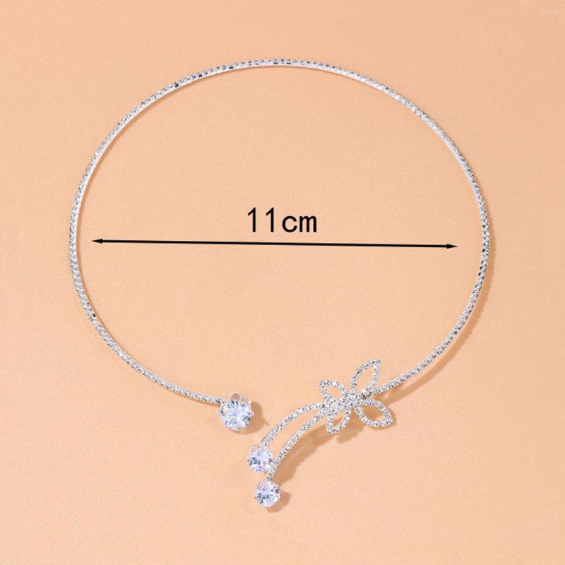 

Choker Elegant Rhinestone Open Necklace Ornaments Summer Beach Sparkling Jewelry