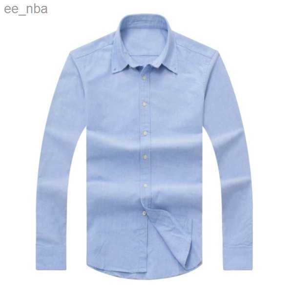 

2017 new autumn and winter men's long-sleeved cotton shirt pure men's casual POLOshirt fashion Oxford shirt social brand clothing lar, Navy blue