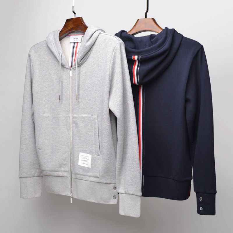 

Tb Thom Fashion Hoodie 2023 Spring Men's Loose Ins Super Fire Casual Zipper Coat, Light gray