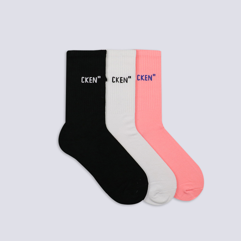 

Designer Socks for Men Women Socks Solid Simple Letters Leisure Sports Cotton Socks, Black