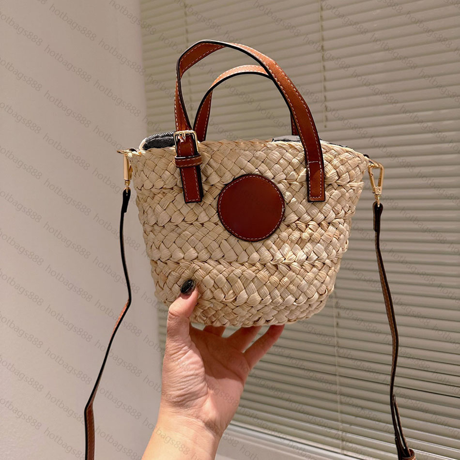 

Designer Casual Rattan Beach Bags Designer Tote Bag Wicker Woven Women Handbag Summer Straw Bag Lady Travel Basket Purse Shopping Bags, Brown