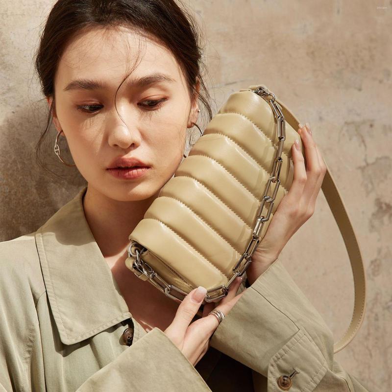 

Evening Bags 2023 Luxury Designer Genuine Leather For Women High Quality Chains Handbags Texture Leisure Brand Shoulder, Black