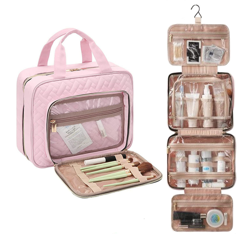 

Cosmetic Bags Cases Toiletries Cosmetics Storage for Women Travel Organize Multifunction Waterproof Folded Portable Large Hanging Makeup 230316, Green