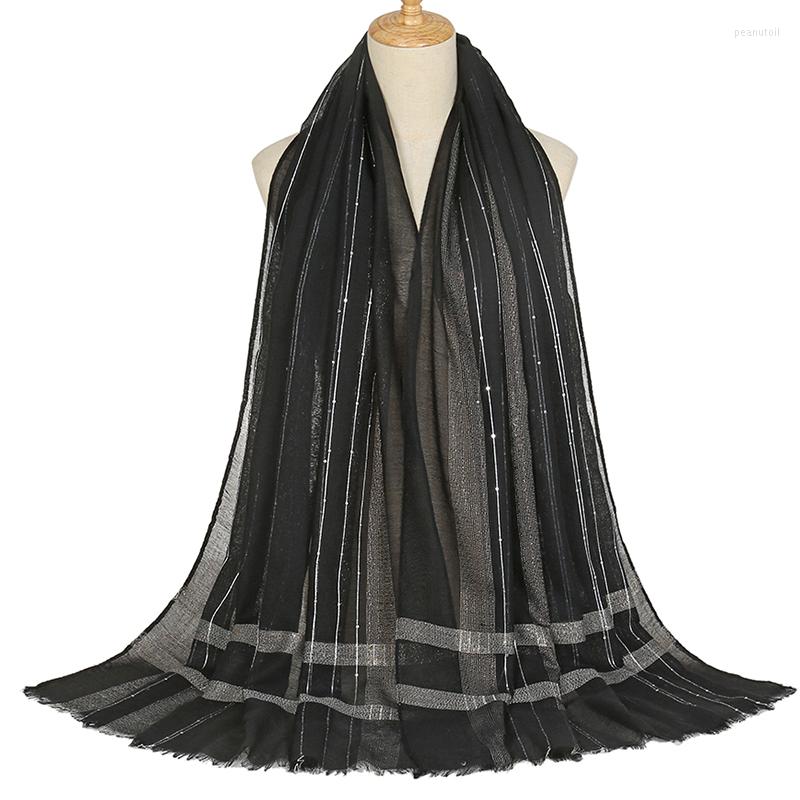 

Ethnic Clothing Plain Cotton Hijab Lurex Glitter Shimmer Fringe Viscose Scarf Shawl Lady High Quality Wrap Pashmina Stole Bufandas Muslim